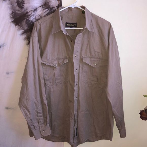 Timberland Other - Timberland Weathergear Men’s Long Sleeve Beige Button Down